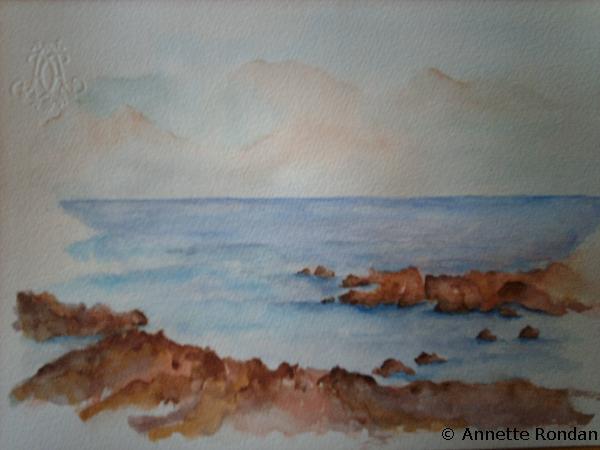 Annette Rondan artiste et créateur de Bord de mer 1 (Galerie Peintures - Aquarelles - Paysages)