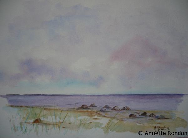 Annette Rondan artiste et créateur de Bord de mer 2 (Galerie Peintures - Aquarelles - Paysages)