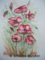 Annette Rondan peintre célèbre pour ses Aquarellesexperte en Fleurs