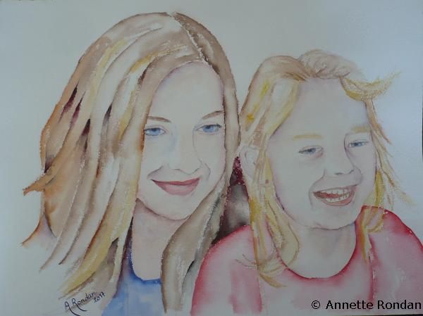 Annette Rondan artiste et créateur de Elise et Rachel (Galerie Peintures - Aquarelles - Portraits)