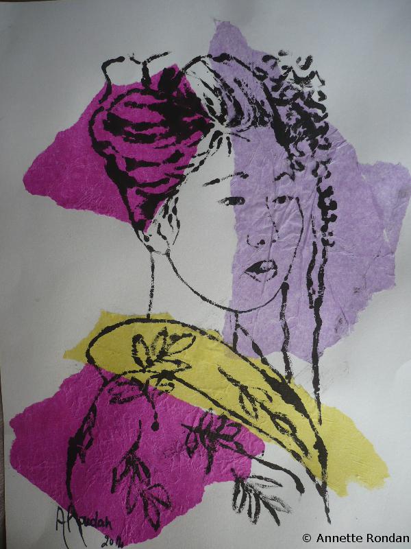 Annette Rondan artiste et créateur de Japan Girl (Galerie Peintures - Encre de chine - Personnages)
