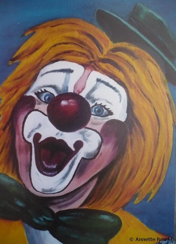 Annette Rondan artiste et créateur de Le clown (Galerie Peintures - Huiles sur toile - Personnages)