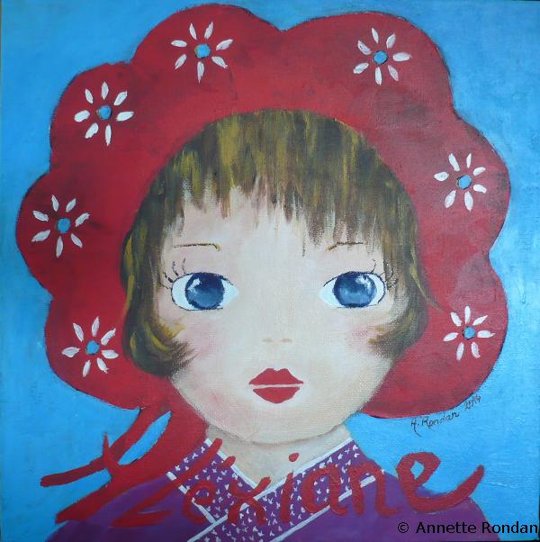 Annette Rondan artiste et créateur de Mademoiselle Alexiane (Galerie Peintures - Huiles sur toile - Sujets enfants)