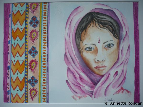 Annette Rondan artiste et créateur de Matin d'été indien (Galerie Peintures - Aquarelles - Personnages)