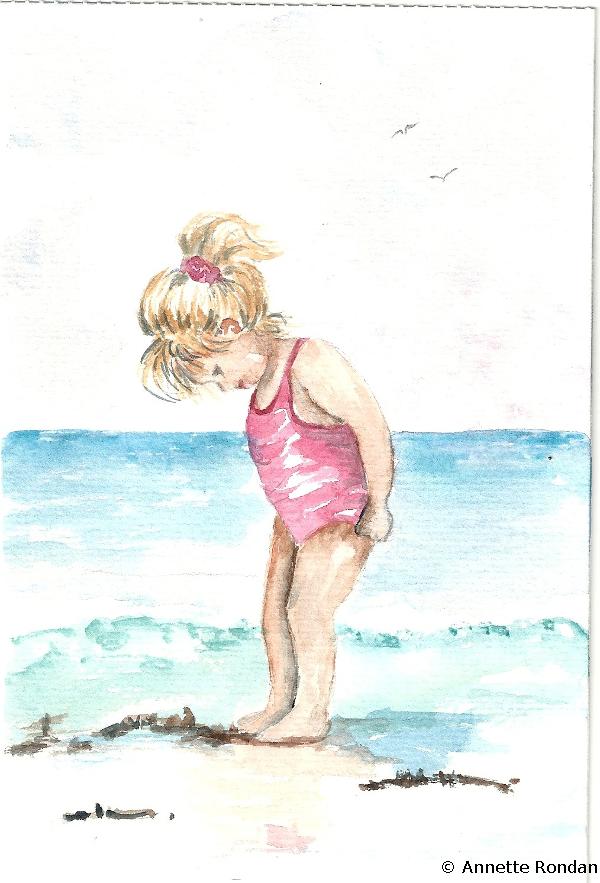 Annette Rondan artiste et créateur de Petite fille du soleil (Galerie Peintures - Aquarelles - Sujets enfants)