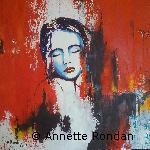Annette Rondan peintre artiste français de Huiles sur toilecélèbre pour ses Portraits