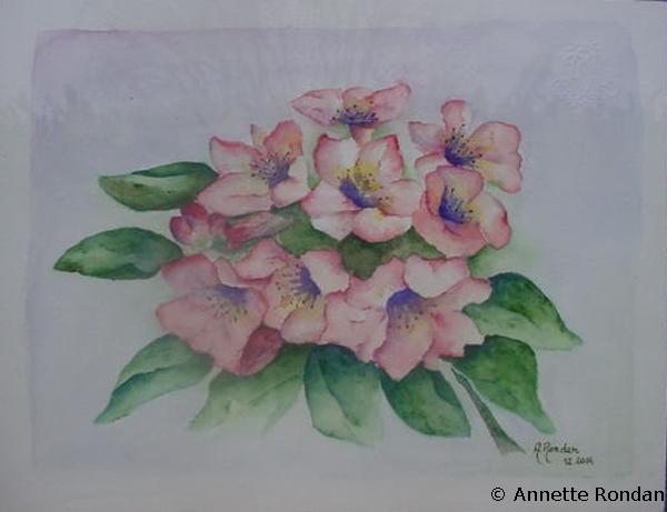 Annette Rondan artiste et créateur de Pommiers en fleurs (Galerie Peintures - Aquarelles - Fleurs)