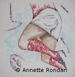 Annette Rondan peintre artiste français de Aquarellesconnue pour ses Personnages